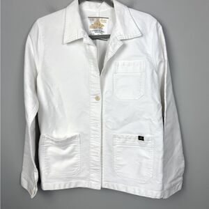 LE MONT ST. MICHEL | White Button Front Vintage
Look Chore Jacket Unisex Size 38